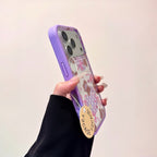 sweet purple bear double layer phone case